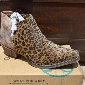Roper Brown Leopard Ankle Booties